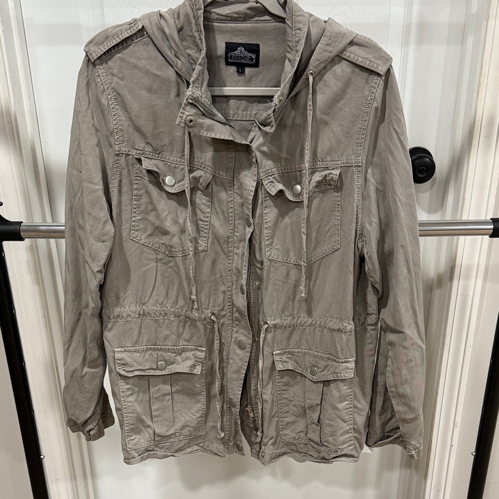 Gray/Peuter Hooded Utility Jacket